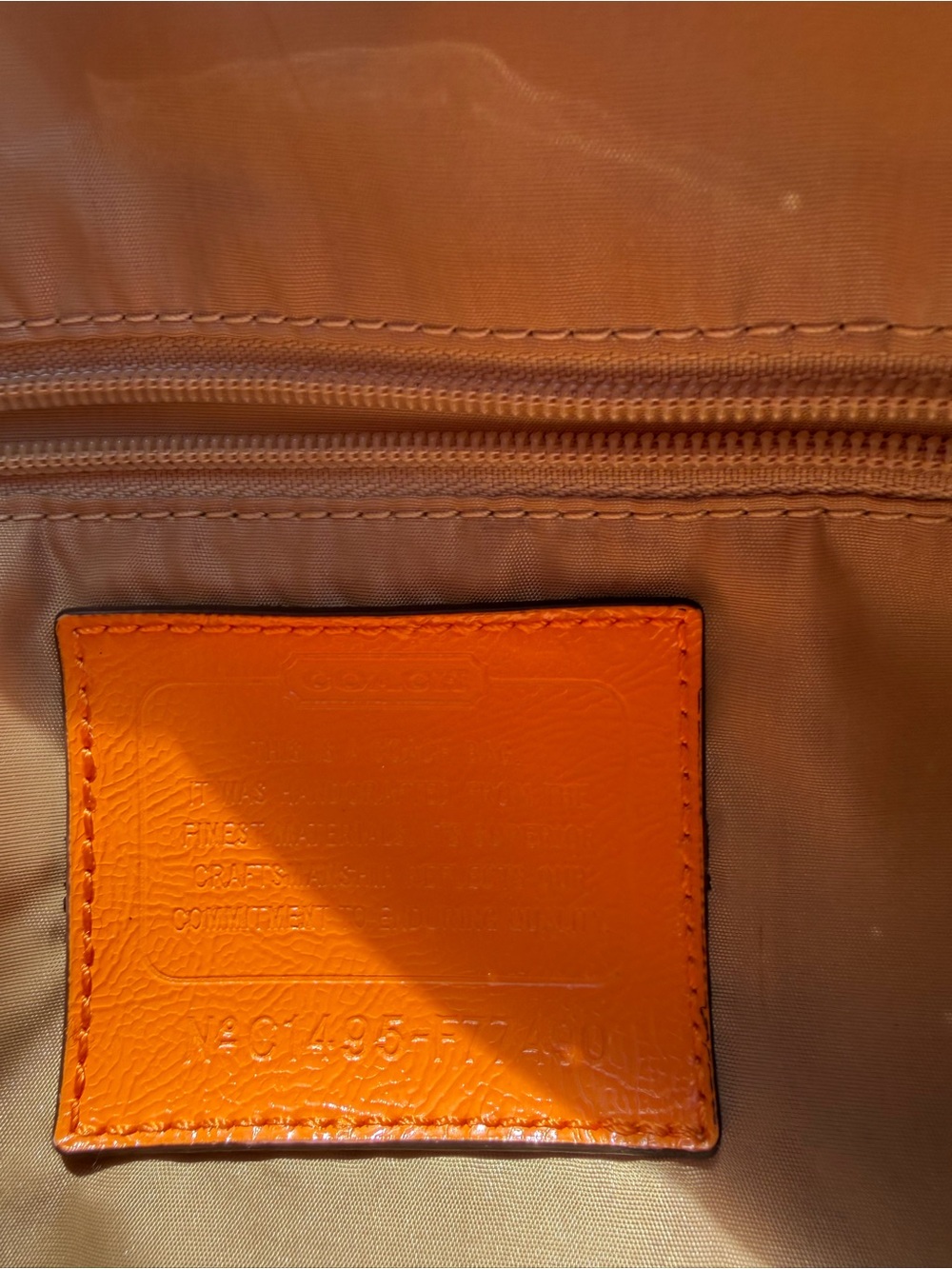 Authentic Coach F77490 Citrine Orange Signature Nylon Messenger Crossbody Y2K - Picture 6 of 14